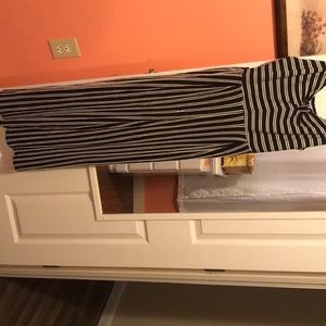 Black and white stripe jumpsuit